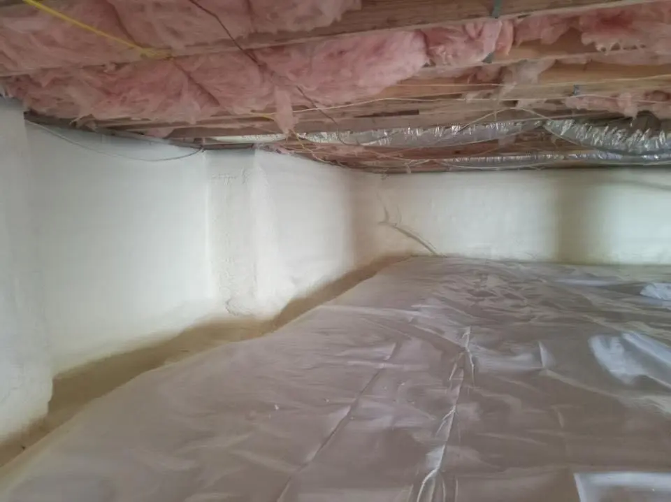 Crawl space encapsulation with closed-cell spray foam for Flat Roof Repair in Kingsland